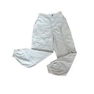 The North Face Women’s White Nylon Cargo Pants Hiking Outdoor Elastic Cuff Sz 4